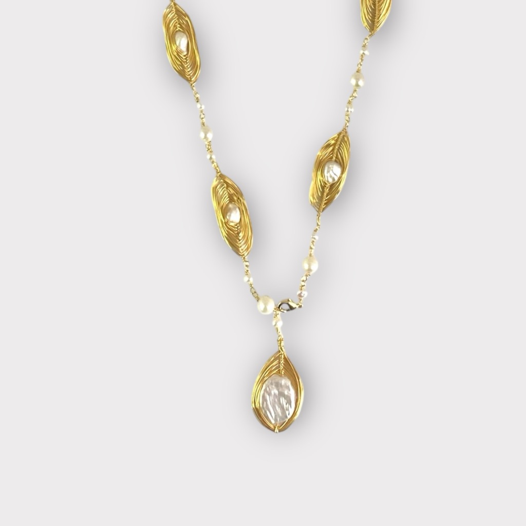 Gold And Pearls Necklace